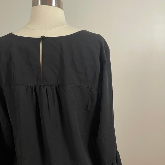 Chelsea 28 • Black Romper Bell Sleeves Lace Up Neckline - Picture 4 of 8